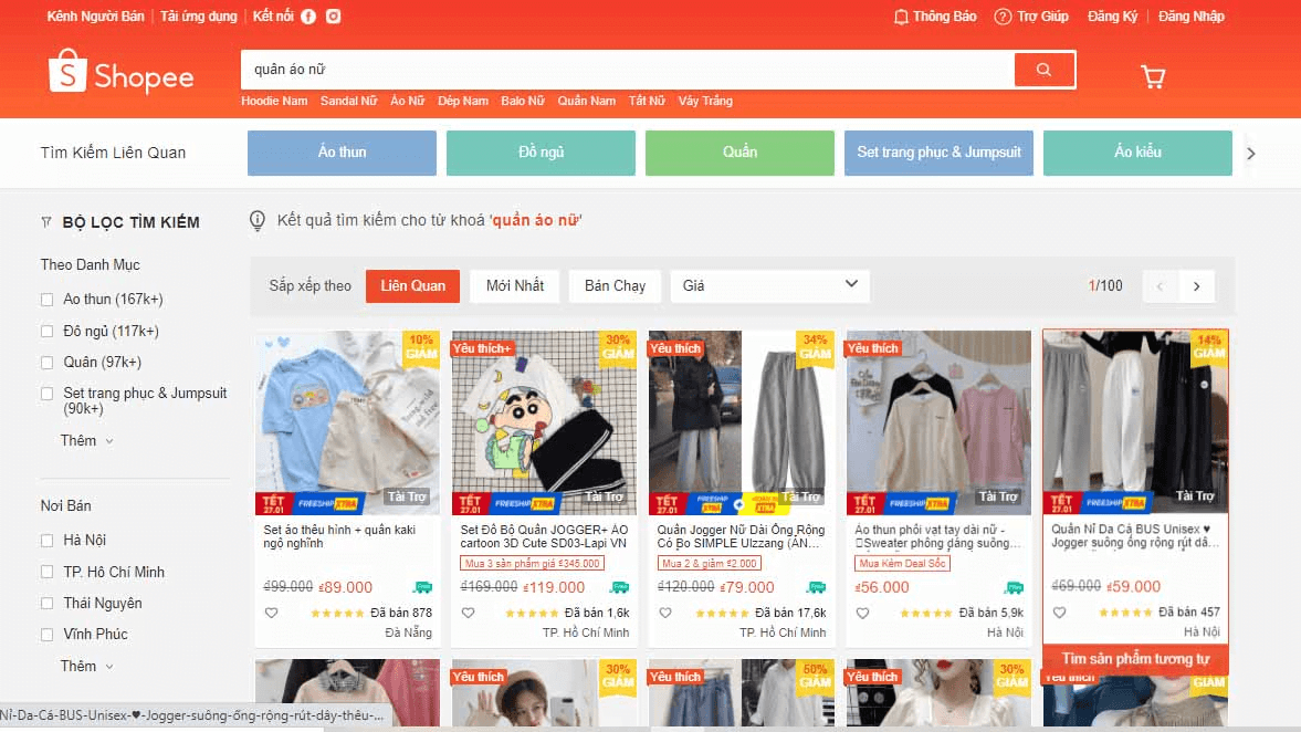 Từ khóa SEO Shopee