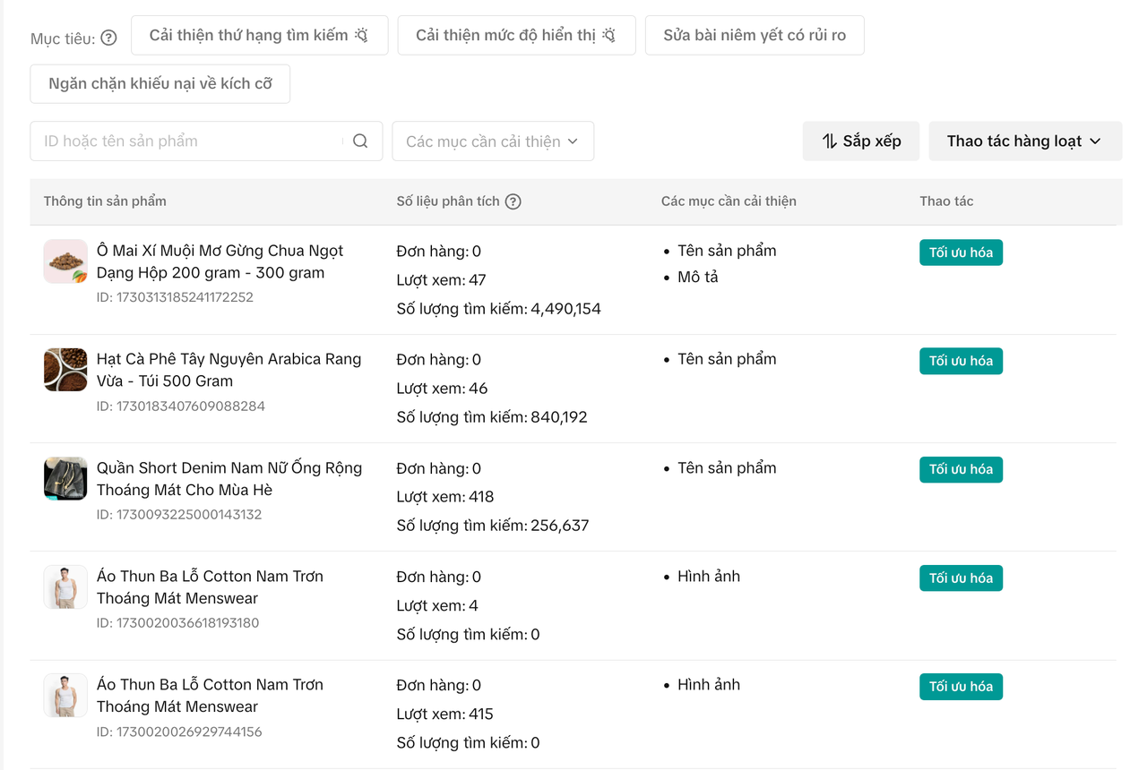 Kích hoạt trình tối ưu 
