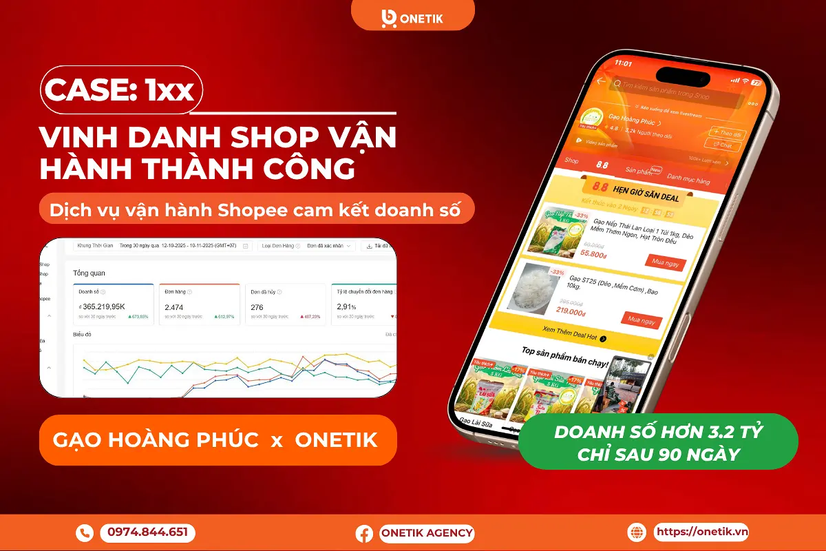 [CASE STUDY] BỨT PHÁ DOANH THU 3,2 TỶ/THÁNG CHỈ SAU 90 NGÀY - SHOP GẠO × ONETIK