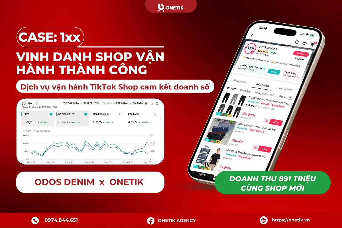 🏆 [CASE STUDY BOOKING KOC] BỨT PHÁ DOANH THU 891 TRIỆU/THÁNG CÙNG SHOP MỚI ODOS DENIM × ONETIK 